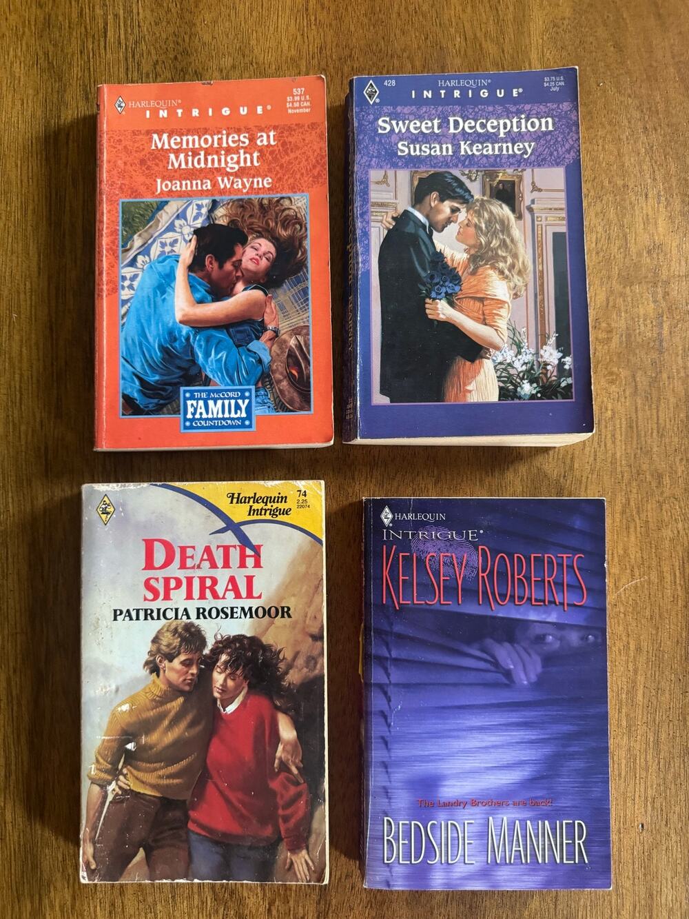 Vintage Harlequin Intrigue Romantic Suspense Paperback Lot of 4 1987-2004